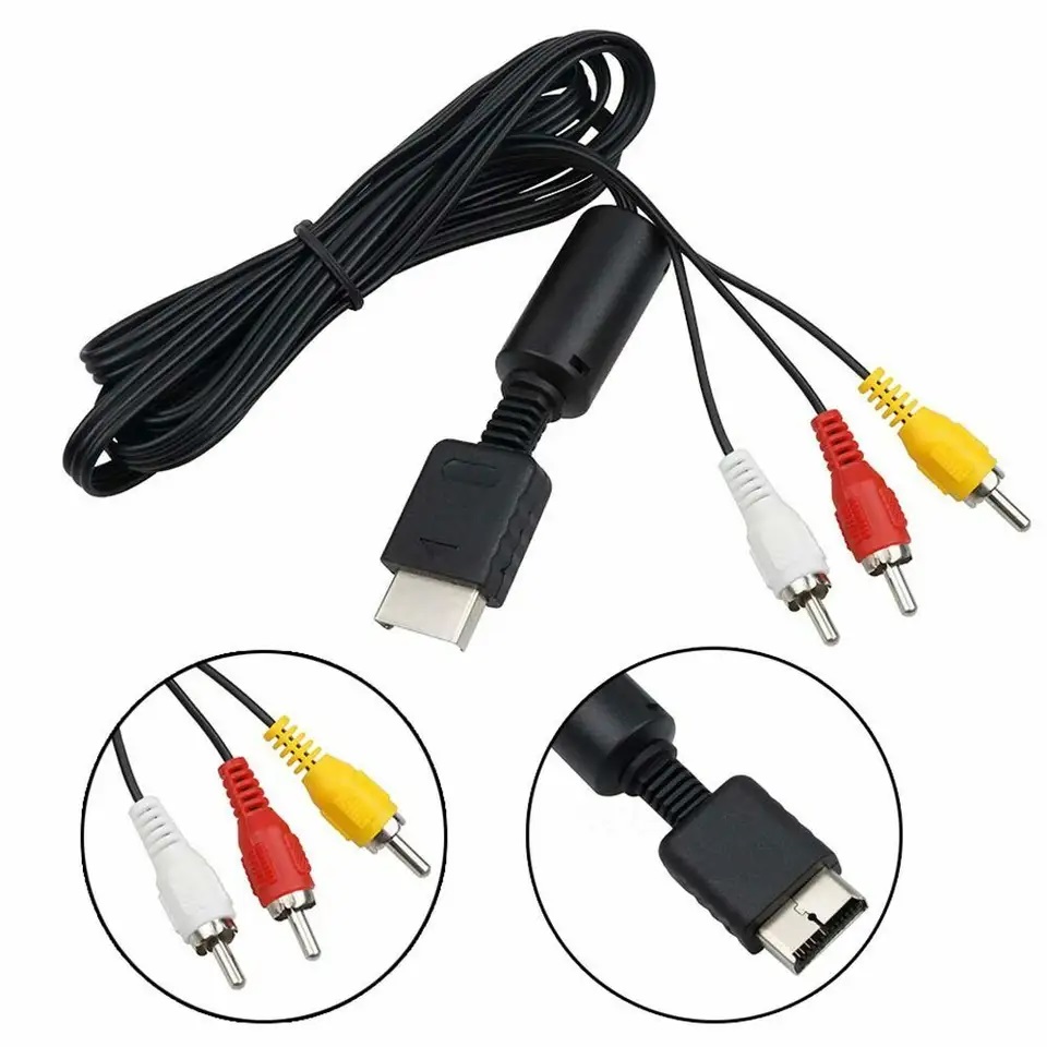 Kompozitní AV kabel se žlutým, bílým a červeným cinch konektorem